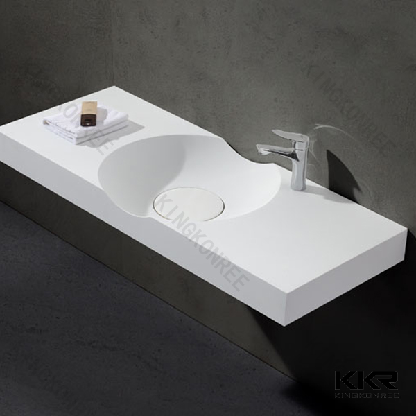 KKR hotel rectangular wash basins artificial stone wall hung basin