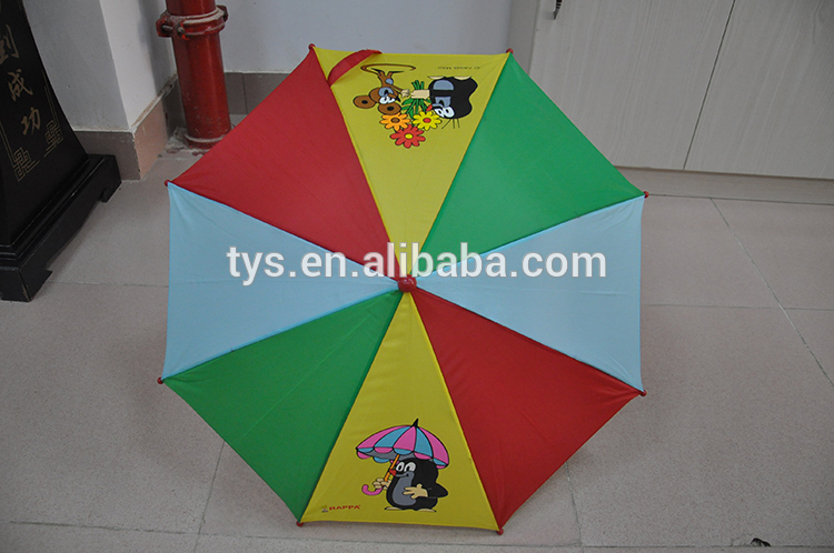 Cute 35cm Silkscreen Printing Safety Protection Rainbow Kids Umbrella