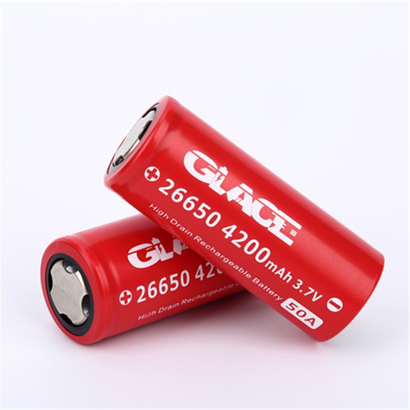 Glace newest wholesales 26650 4200mah 50A High capacity battery for flashlight