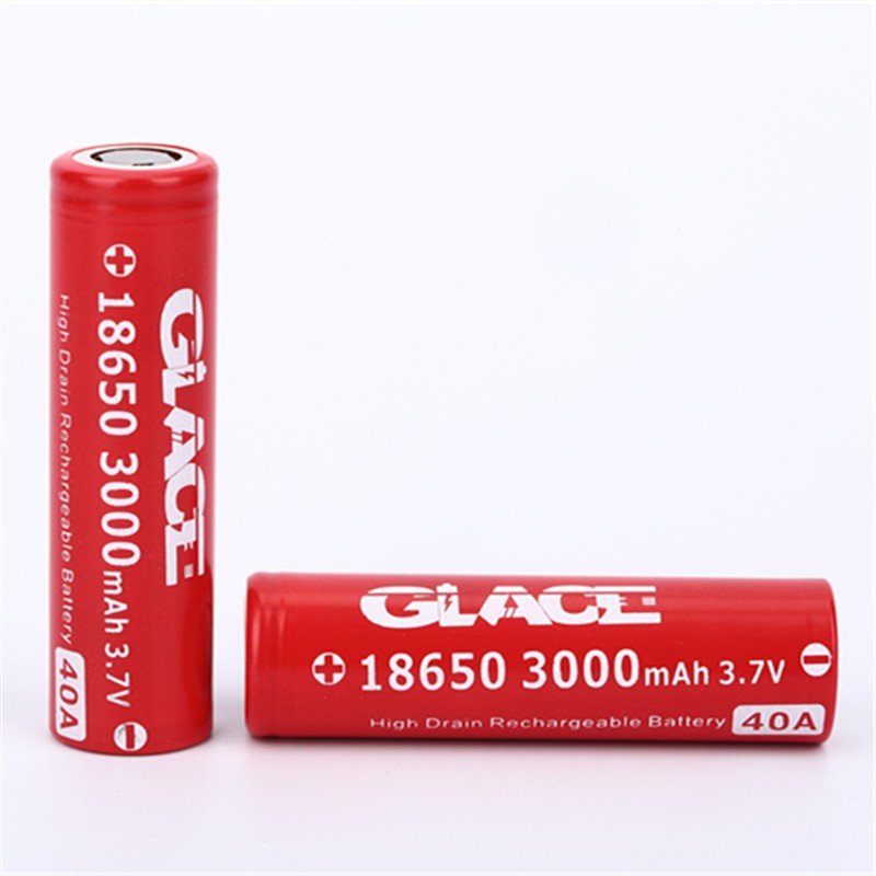 Glace 3.7v wholesale price 3000mah 18650 li-ion high drain battery