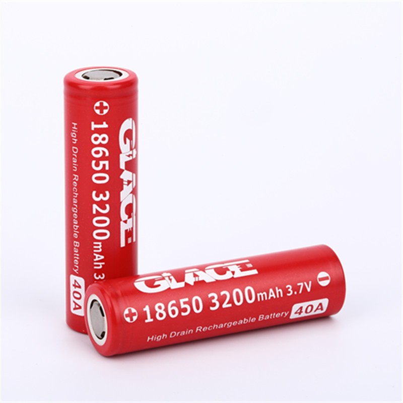 Glace recyclable 3200mah 18650 li polymer 3.7V high drain battery