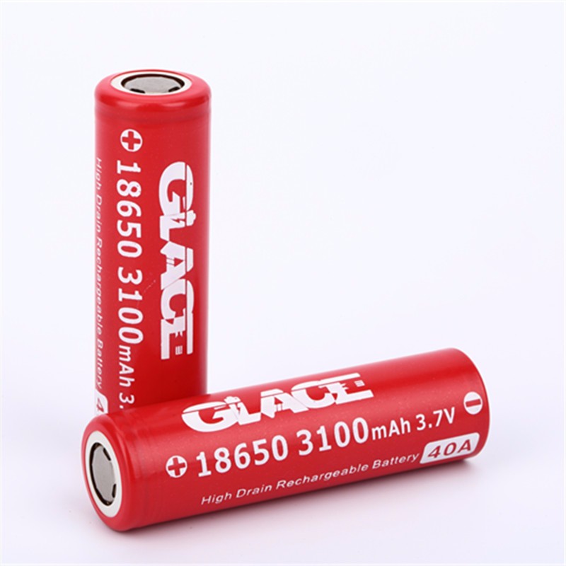Glace 2016 new arrival 3100mah 18650 high drain 40A Battery for vape