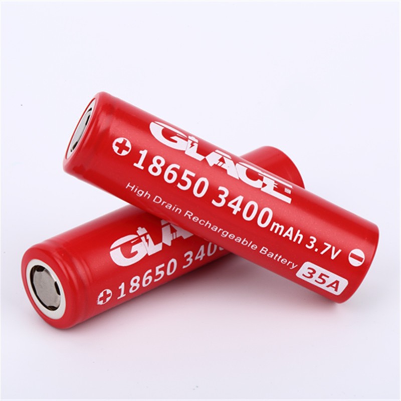 in hot stock 18650 Glace 3.7v 3400mah lithium high discharge battery for vape