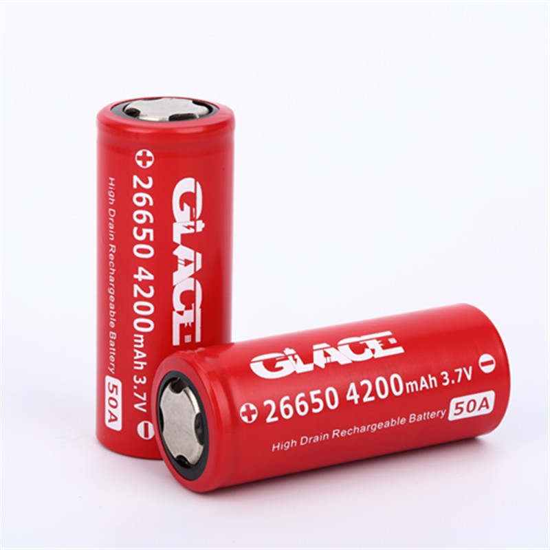 Glace newest wholesales 26650 4200mah 50A High capacity battery for flashlight