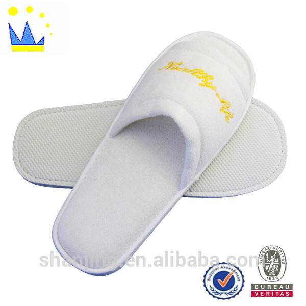 different material hotel slipper custom disposable open toe hotel slippers