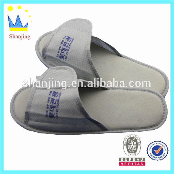 different material hotel slipper custom disposable open toe hotel slippers