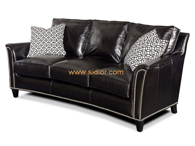 (CL-6606) Classic Hotel Restaurant Lobby Furniture Wooden Fabric Leather Sofa