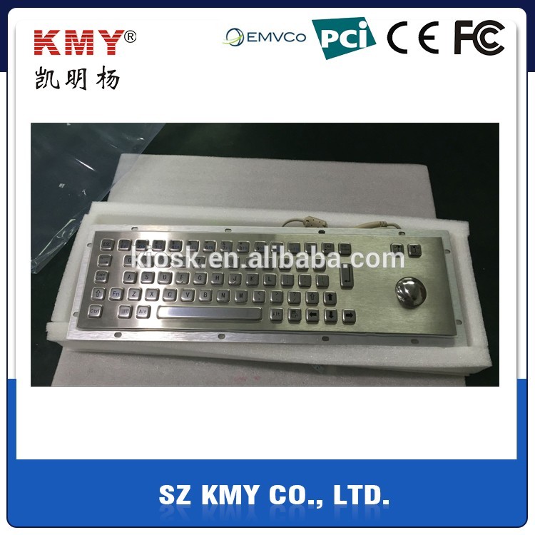 High quality vandal proof stainless steel IP65 waterproof kiosk keyboard