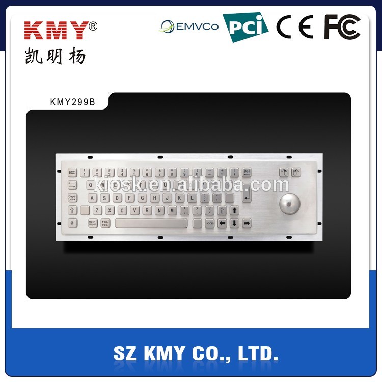 High quality vandal proof stainless steel IP65 waterproof kiosk keyboard