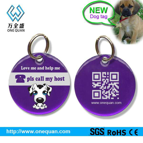 Dog tag/Metal qr code pet tag/Pet id tag with tracked "pls call my host"