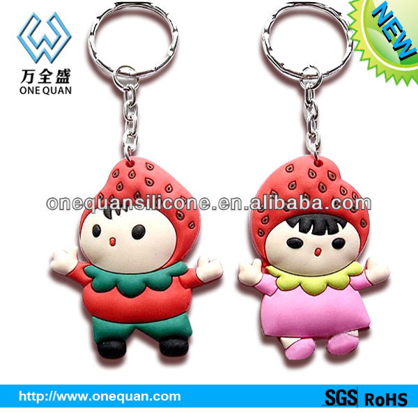 2014 hot selling customize cute design silicone rubber key tag wholesale