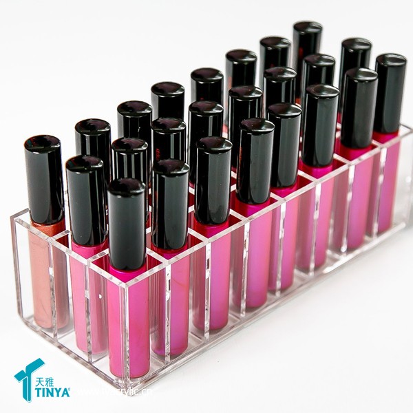 wholesale Beauty shopping Acrylic Combination Lip Organizer 24 space Large Lip Gloss Holder 24 Space Storage Beauty Care Holder