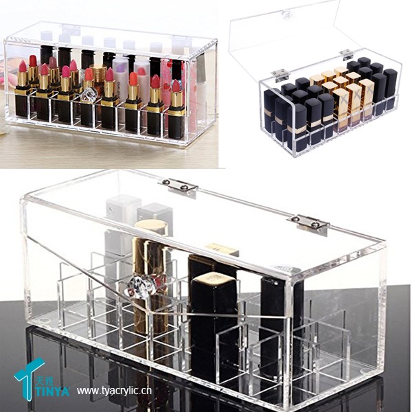wholesale Beauty shopping Acrylic Combination Lip Organizer 24 space Large Lip Gloss Holder 24 Space Storage Beauty Care Holder