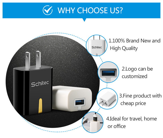portable us plug fast quick charge 3.0 single port usb travel wall charger for mobile phone 