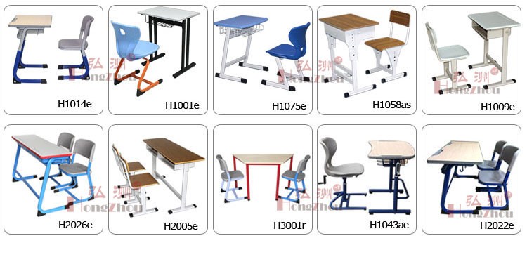 Classical School Furniture Student Desk and Chair Class Room Table and Bench