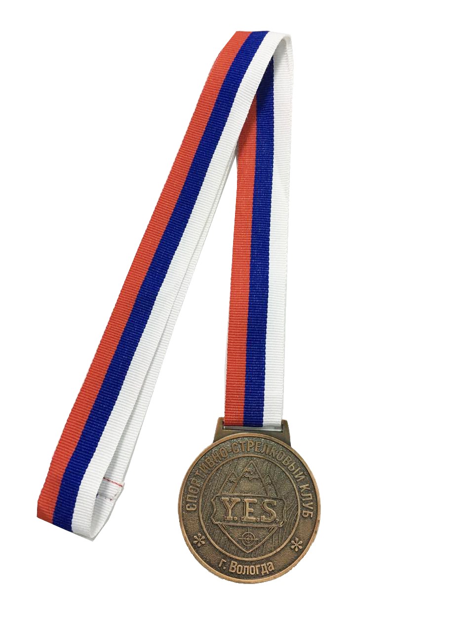 gold award metal graduation medal with ribbon