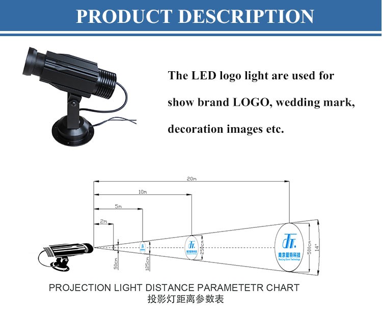 Custom GLG-03S 24w rotating advertising projection/projector light signs
