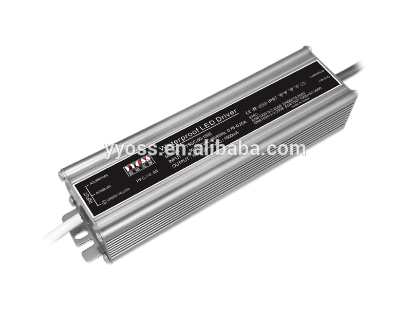 PFC(0.98) 60w 700ma - 2400ma constant current waterproof led driver